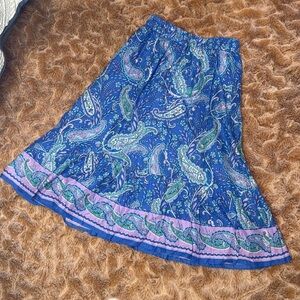 Talbots Paisley Blue and Green Women's Skirt size XS